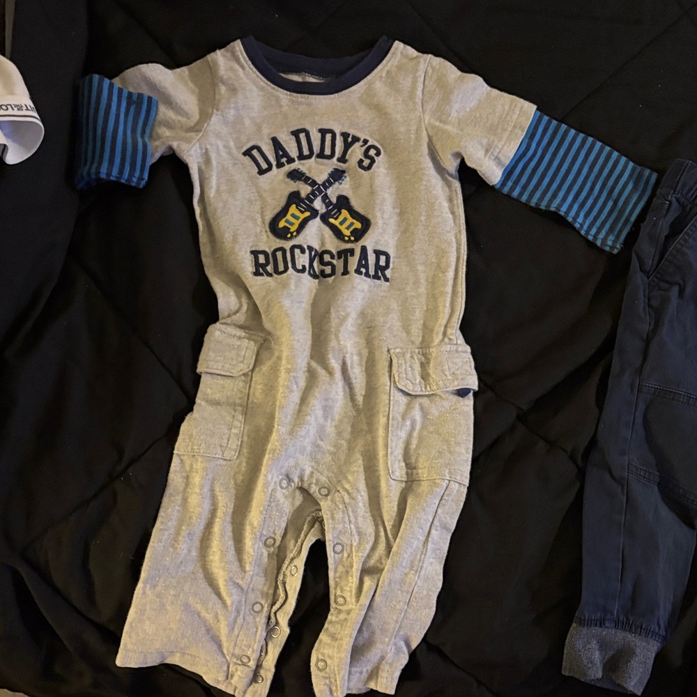 Carter's Gray and Blue Rockstar Bodysuit
